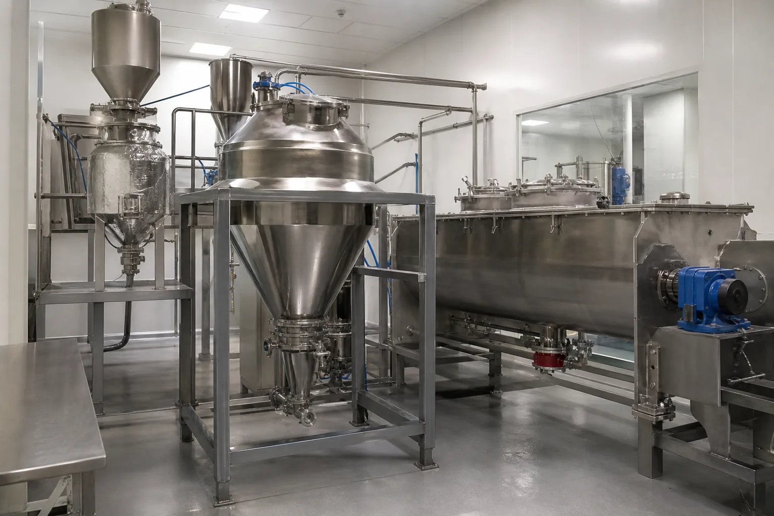 Stainless steel powder blending room
