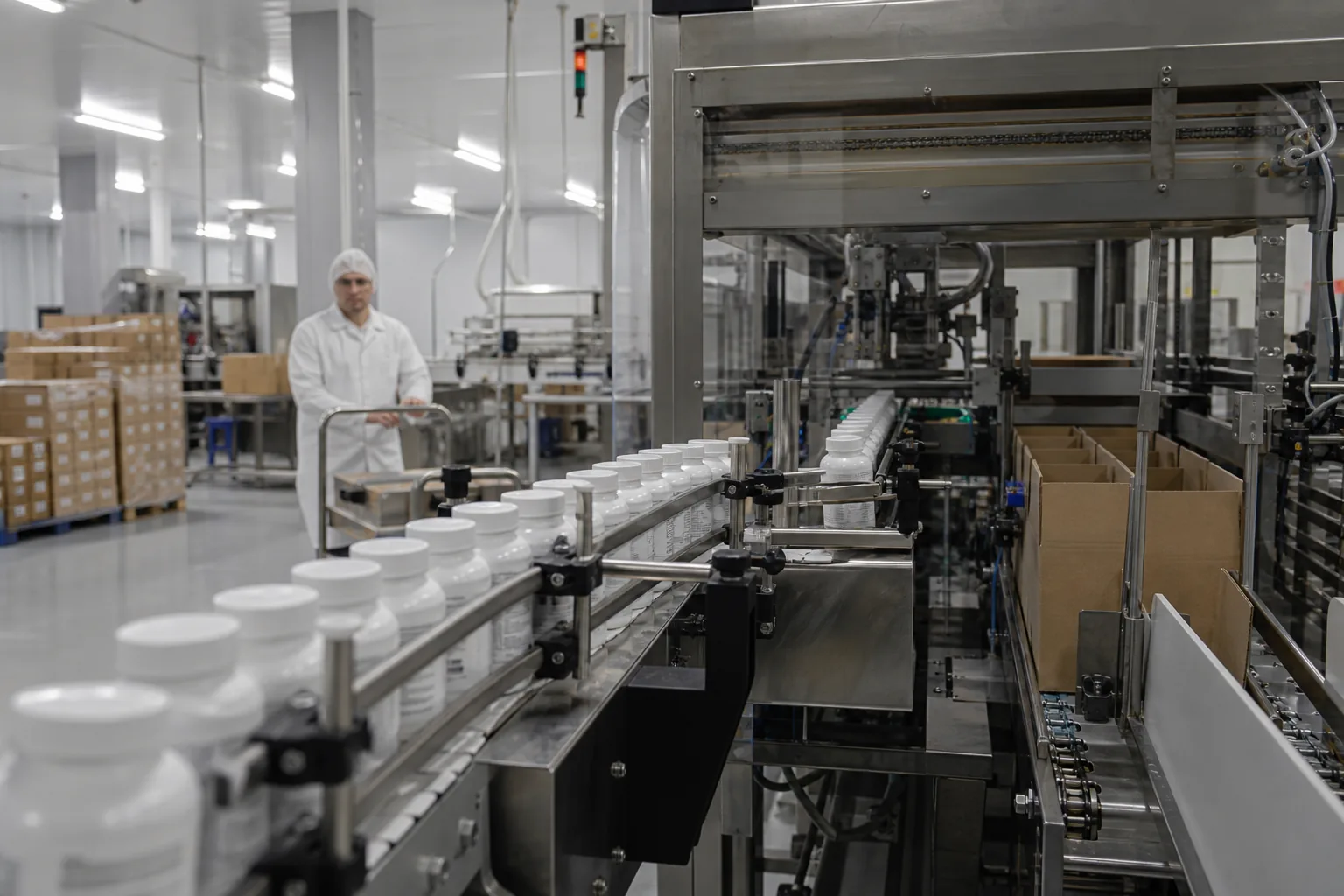 Automated bottling and packaging lines