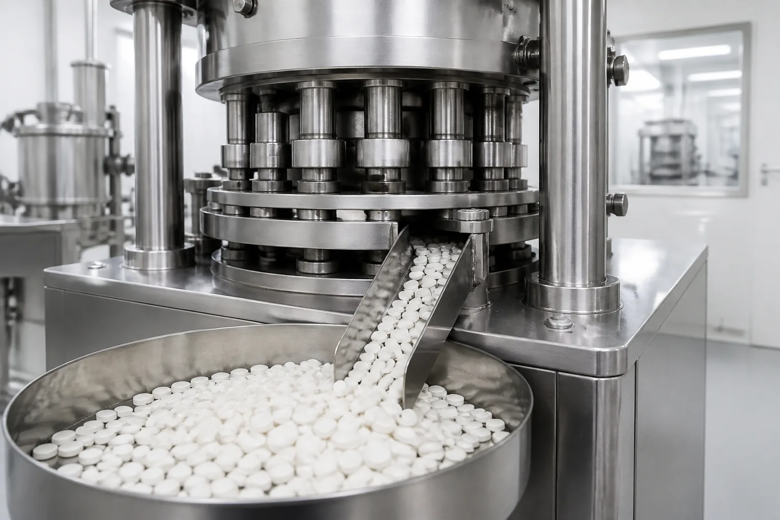 Tablet compression equipment in the GMP workshop