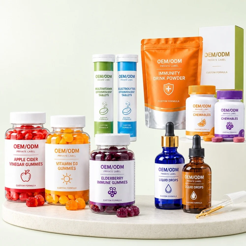 Private label bottles and gummies