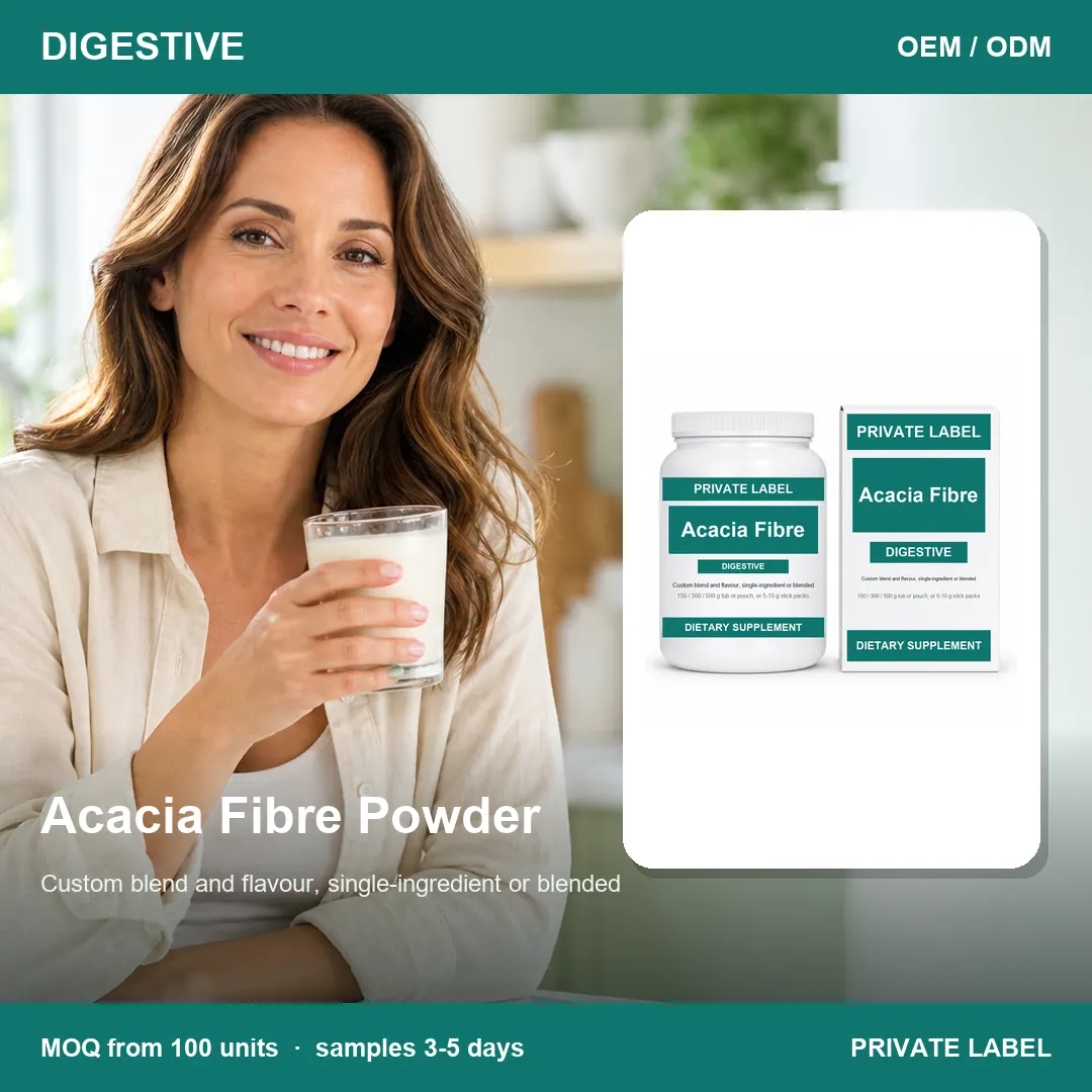 Acacia Fibre Powder — private-label supplement, lifestyle scene