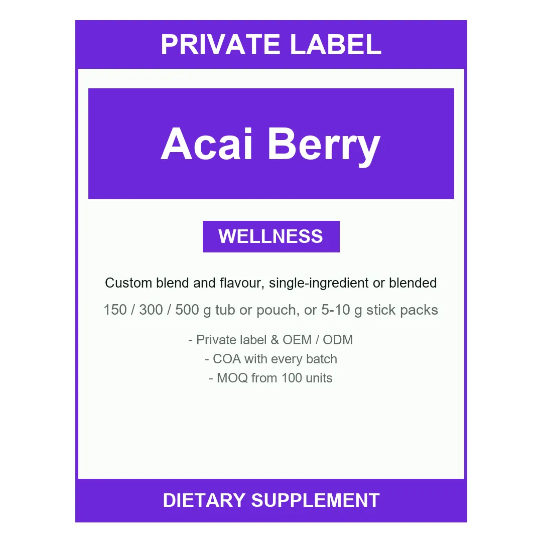 Acai Berry Powder — label design detail