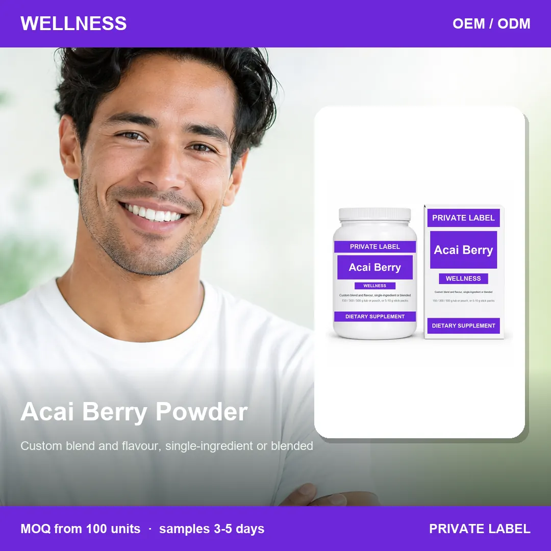 Acai Berry Powder — private-label supplement, lifestyle scene