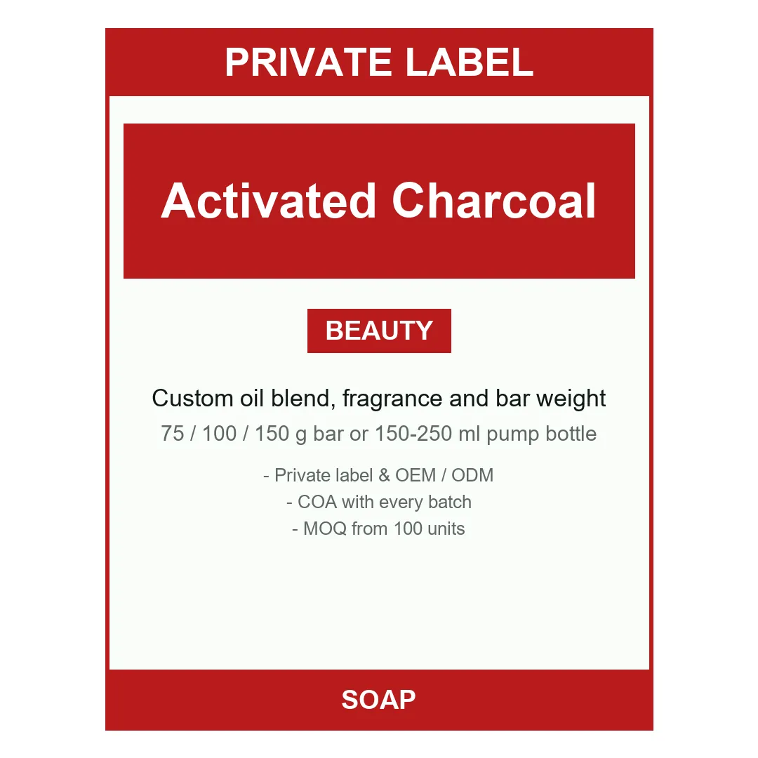 Activated Charcoal Body Wash — label design detail