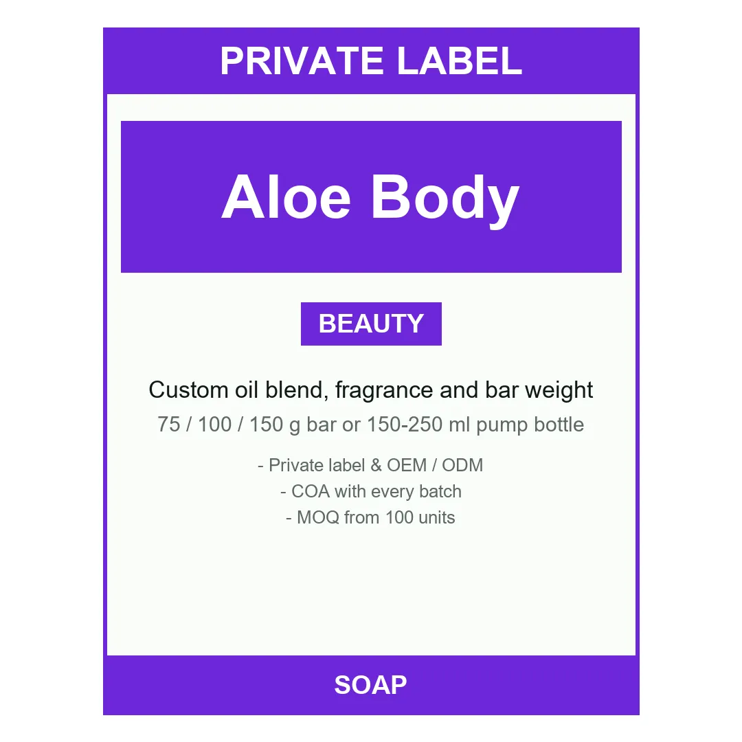 Aloe Body Wash — label design detail