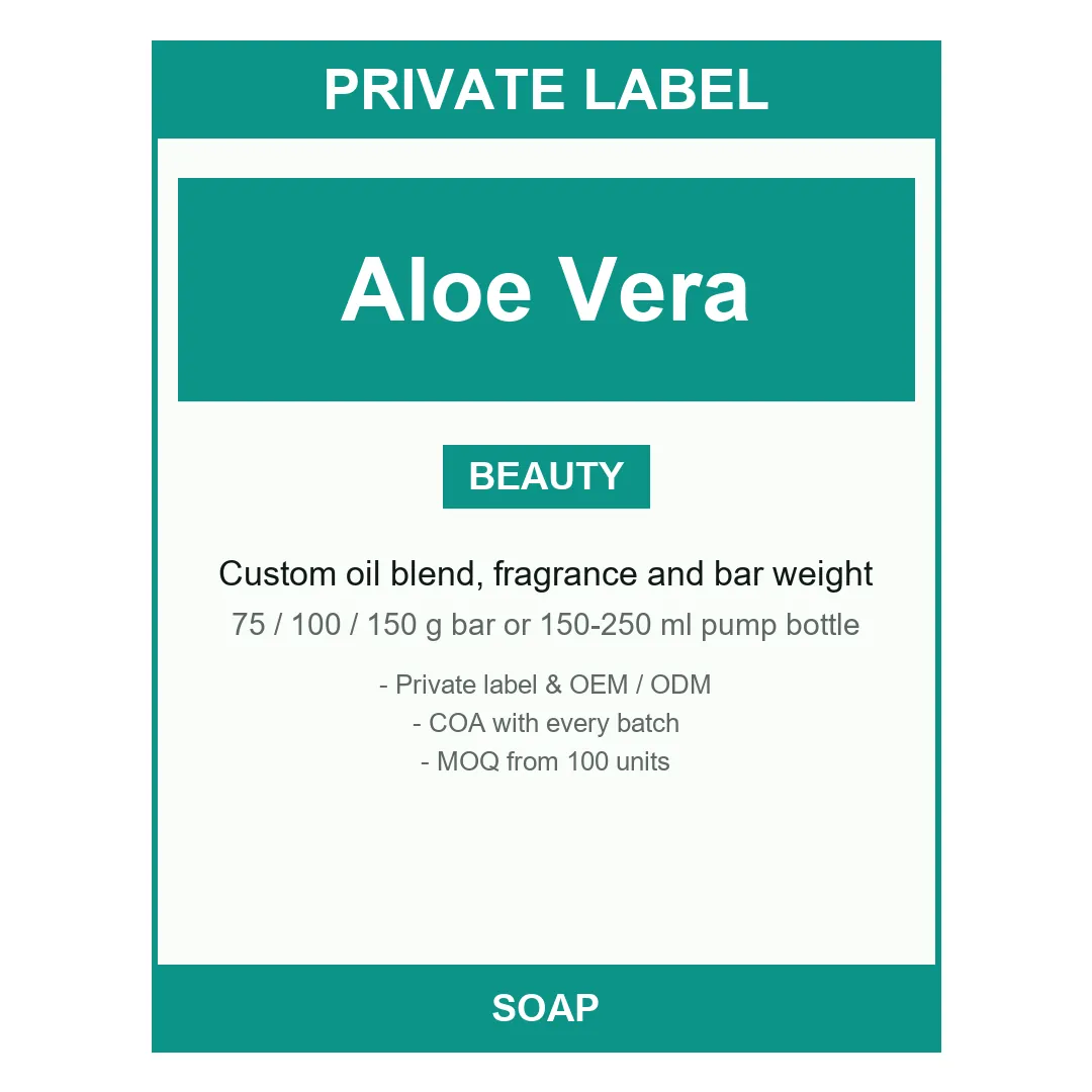 Aloe Vera Soap Bar — label design detail