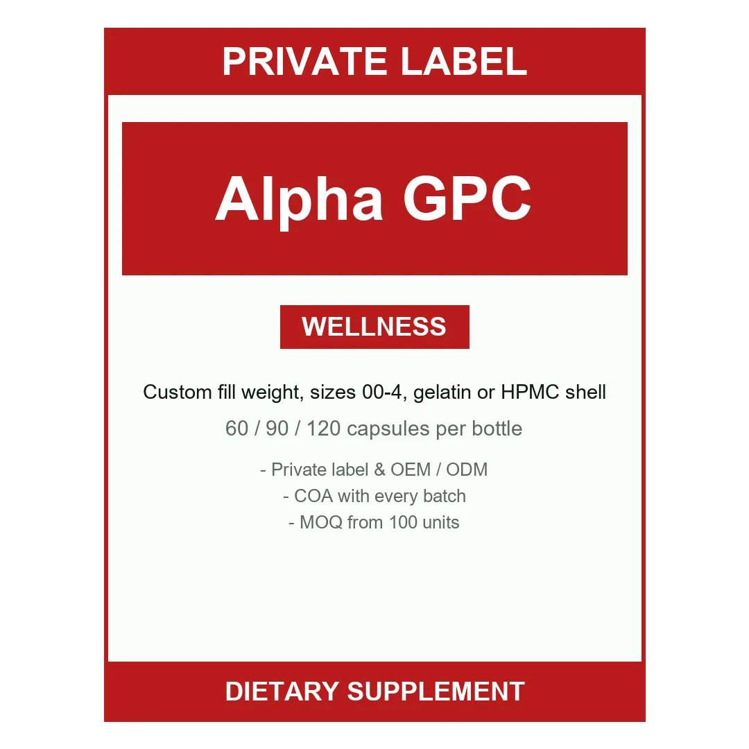 Alpha GPC Capsules — label design detail