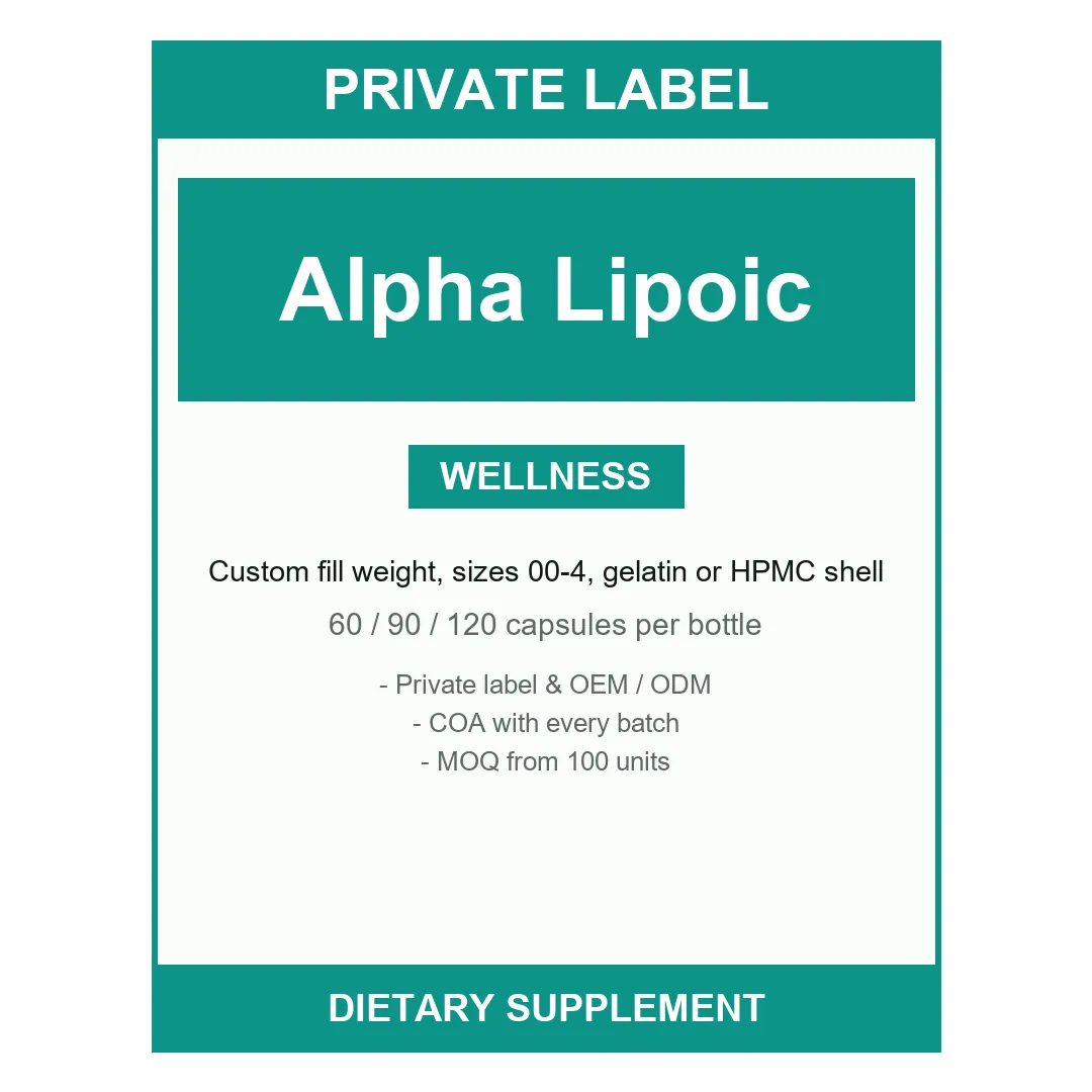 Alpha Lipoic Acid Capsules — label design detail