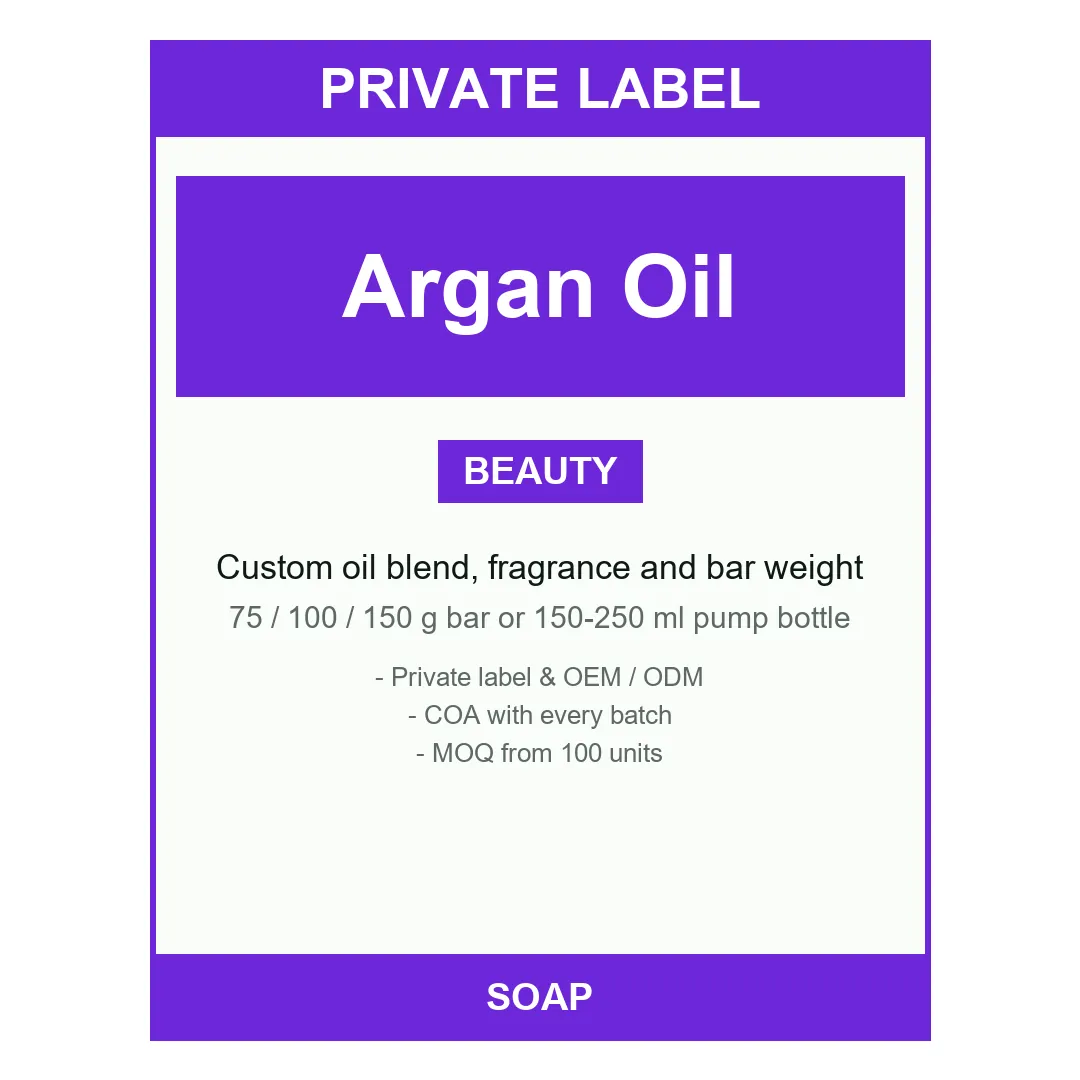 Argan Oil Soap Bar — label design detail