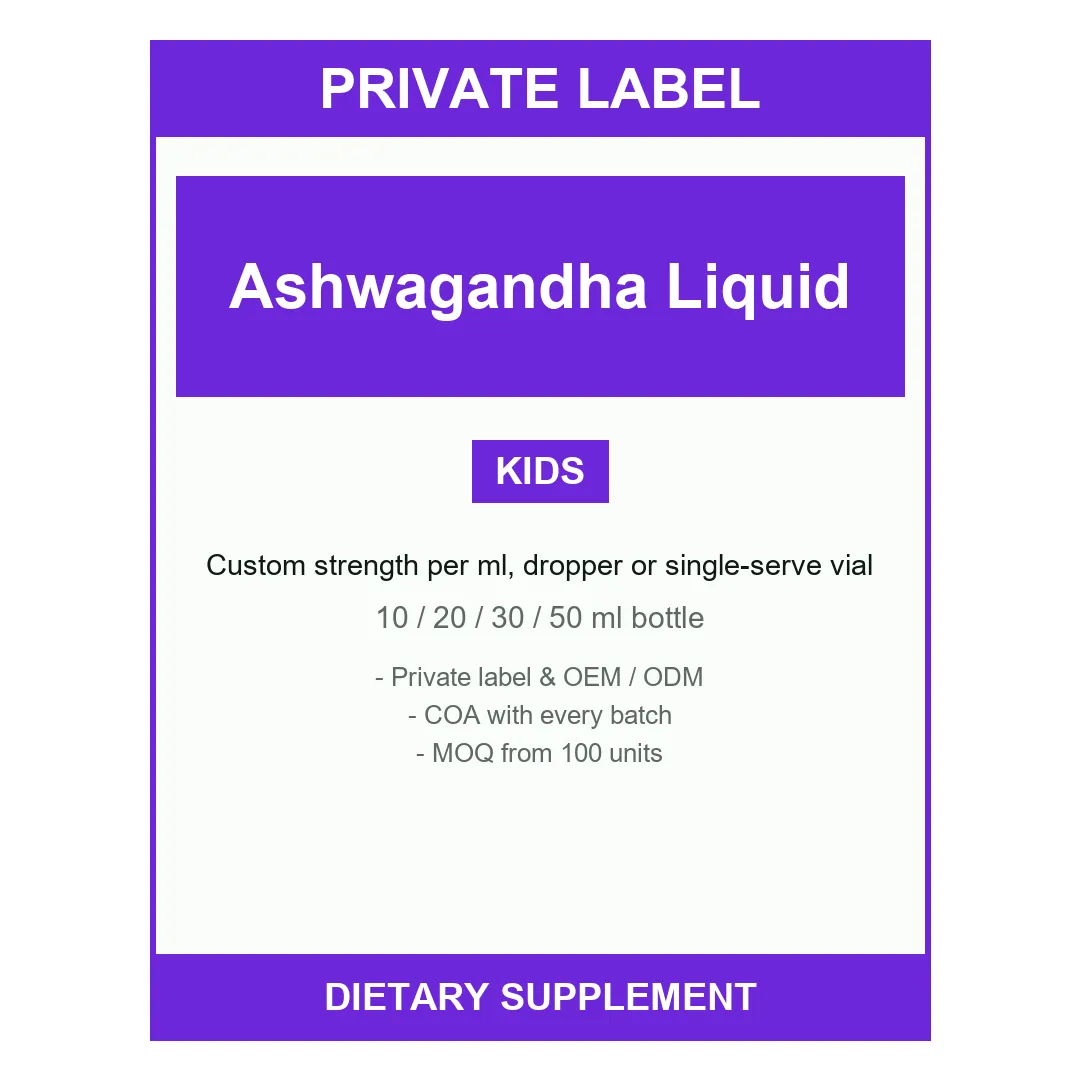 Ashwagandha Liquid Drops — label design detail