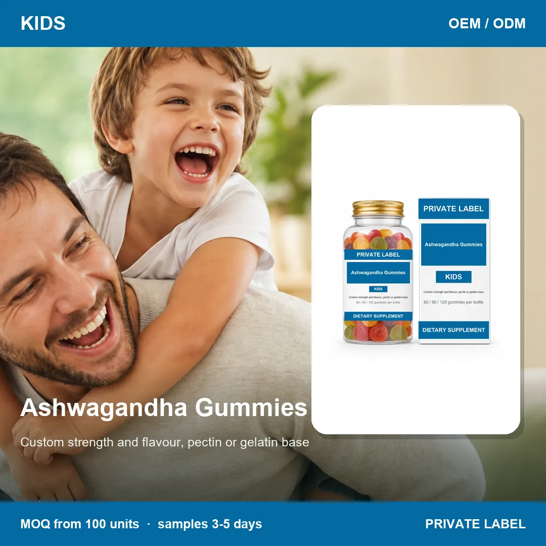 Ashwagandha Gummies — private-label supplement, lifestyle scene
