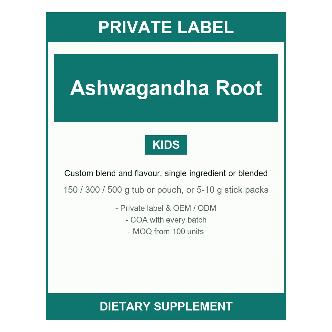Ashwagandha Root Powder — label design detail