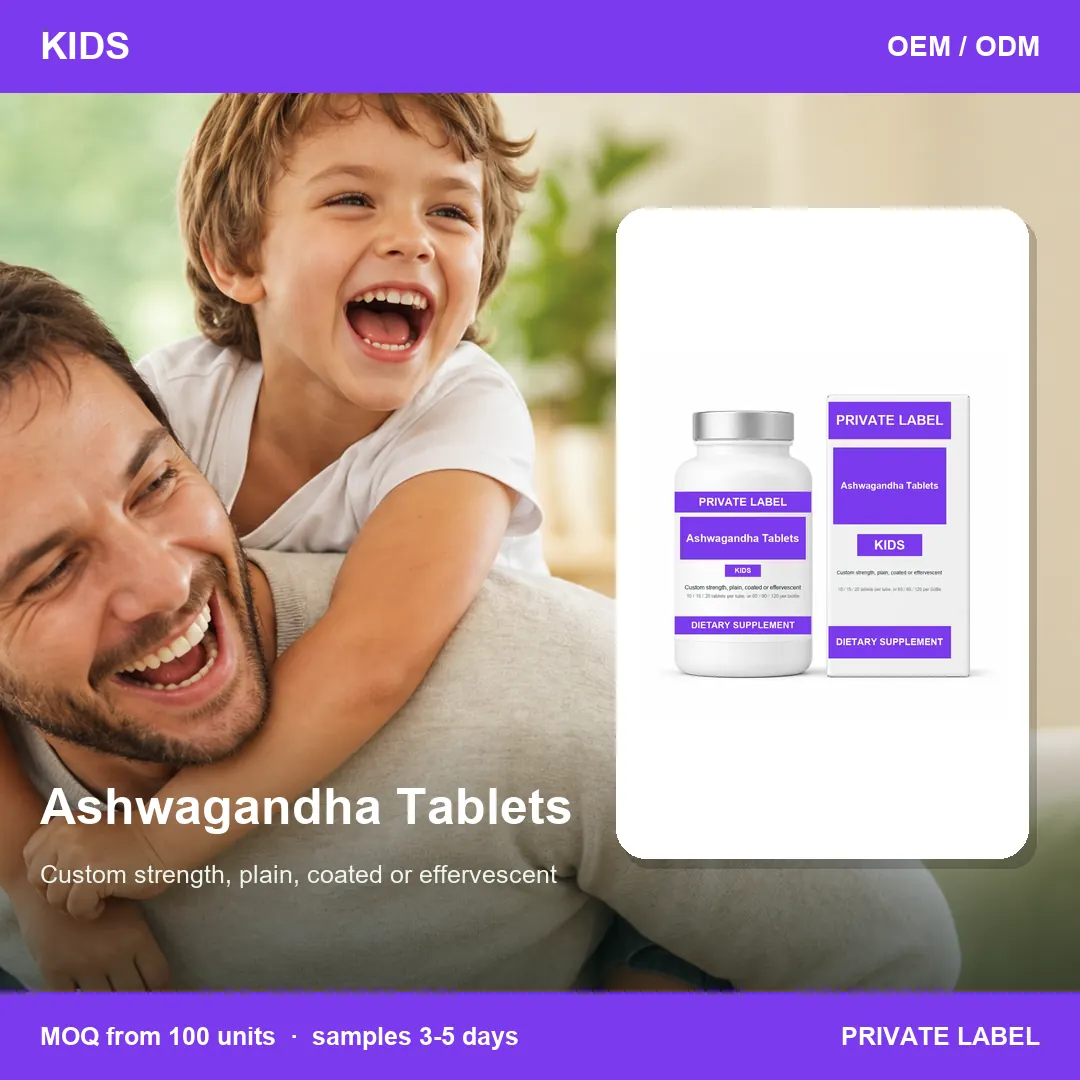 Ashwagandha Tablets — private-label supplement, lifestyle scene