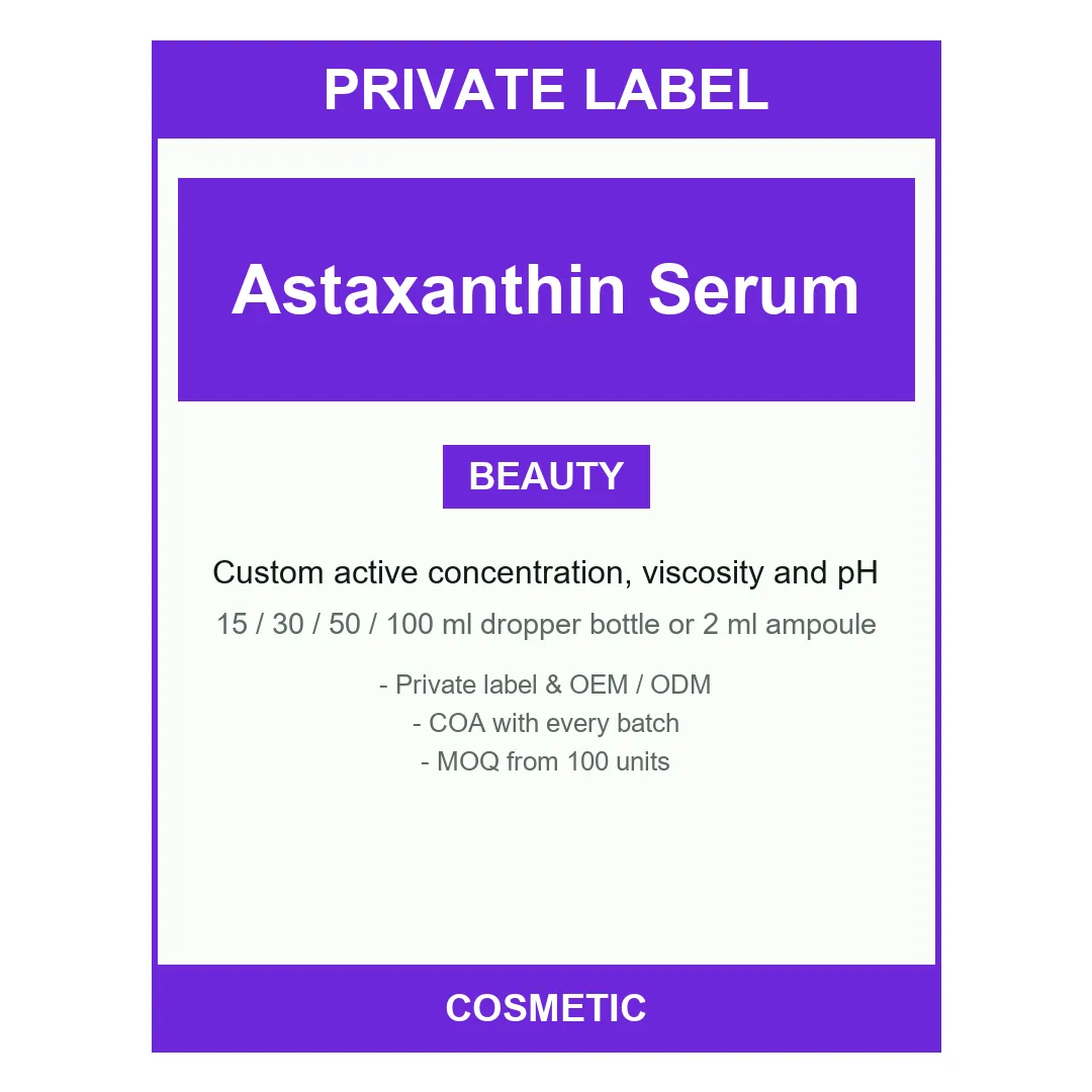 Astaxanthin Serum — label design detail