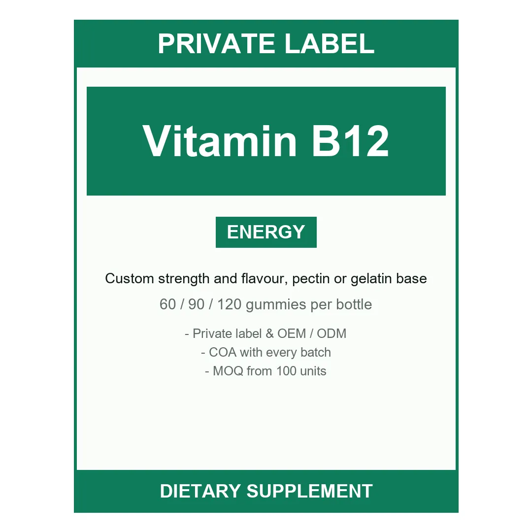 Vitamin B12 Energy Gummies — label design detail