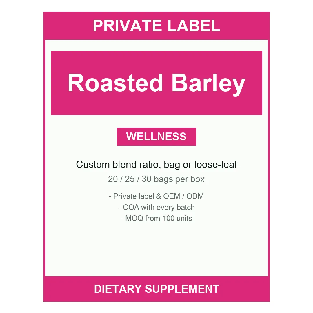 Roasted Barley Tea — label design detail