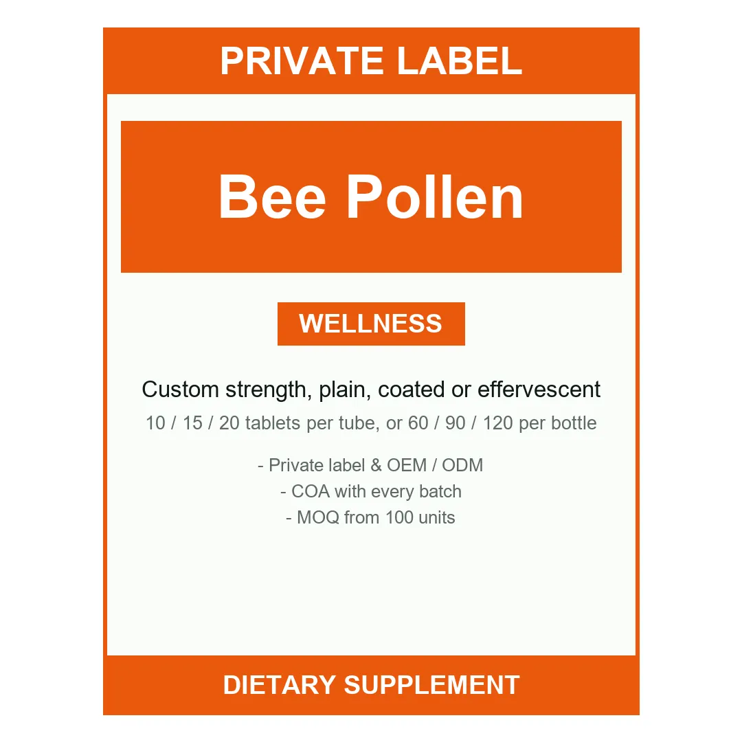 Bee Pollen Tablets — label design detail