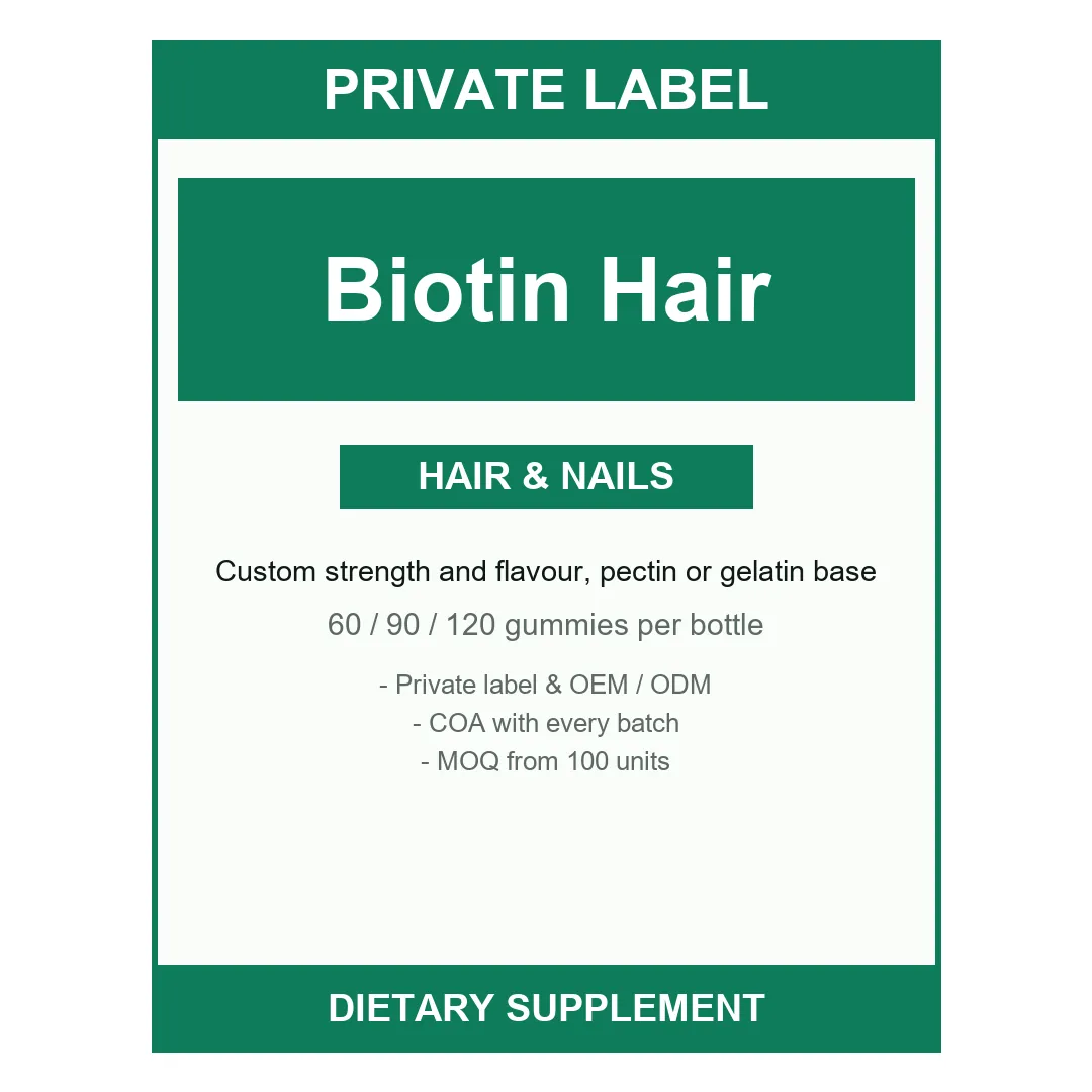 Biotin Hair Skin & Nails Gummies — label design detail