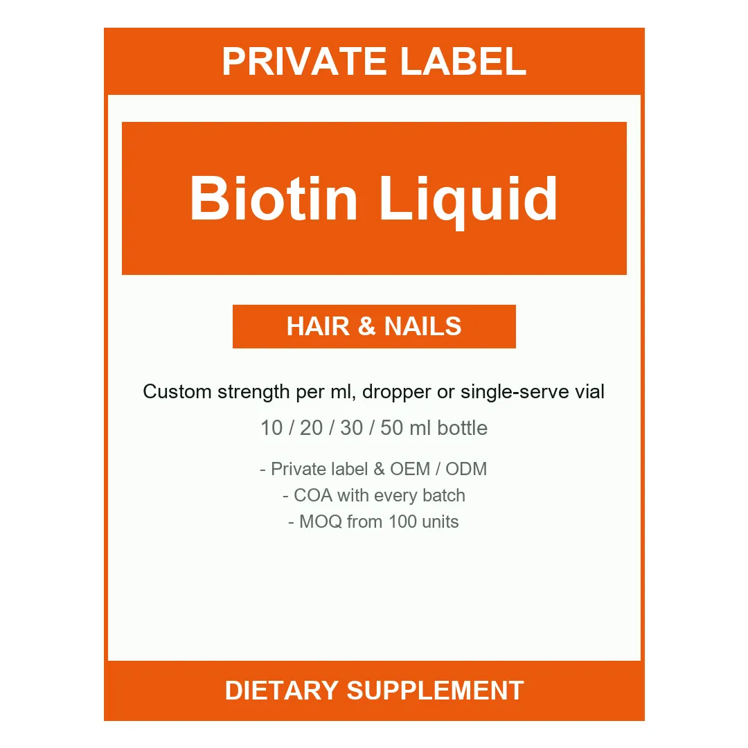 Biotin Liquid Drops — label design detail