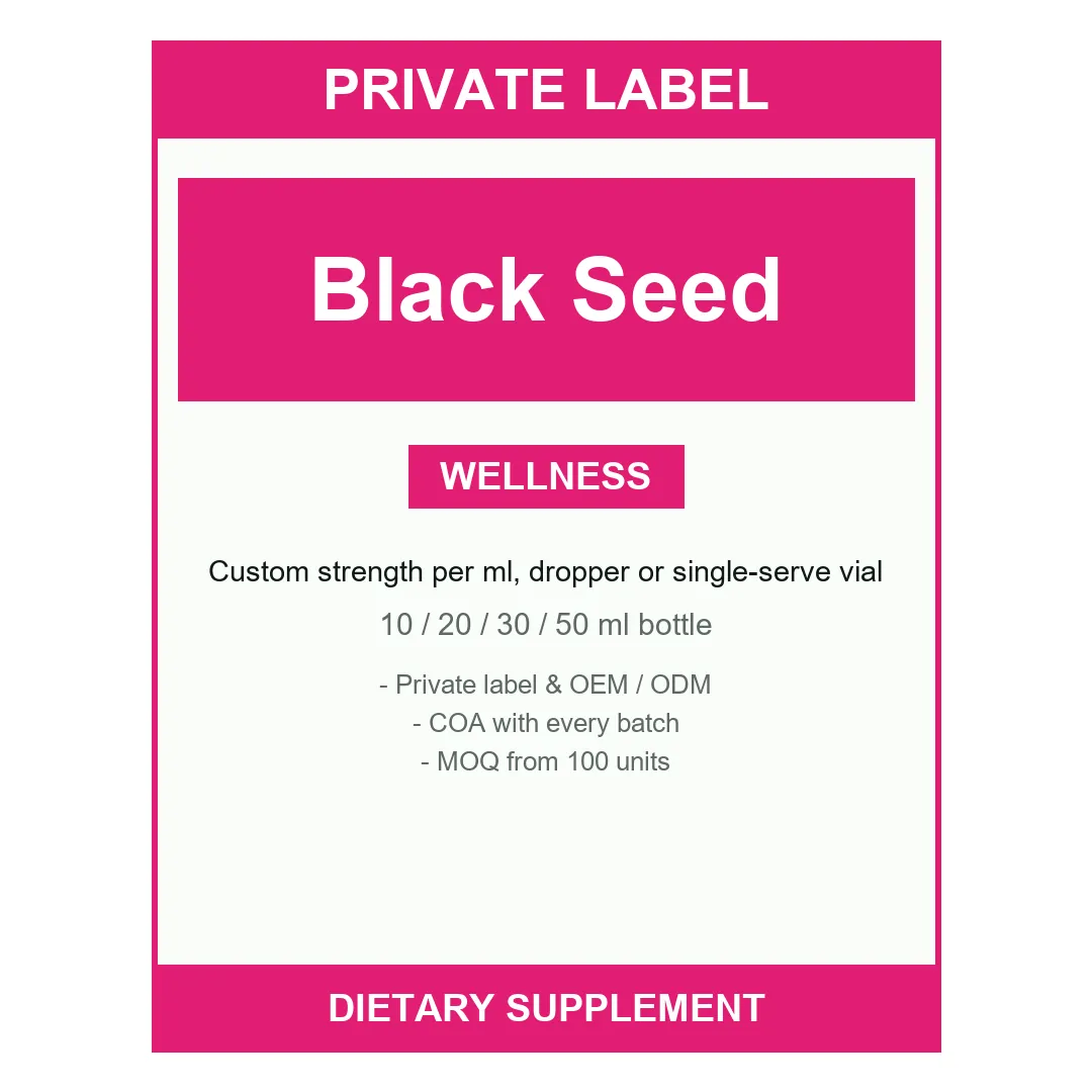 Black Seed Oil Liquid Drops — label design detail