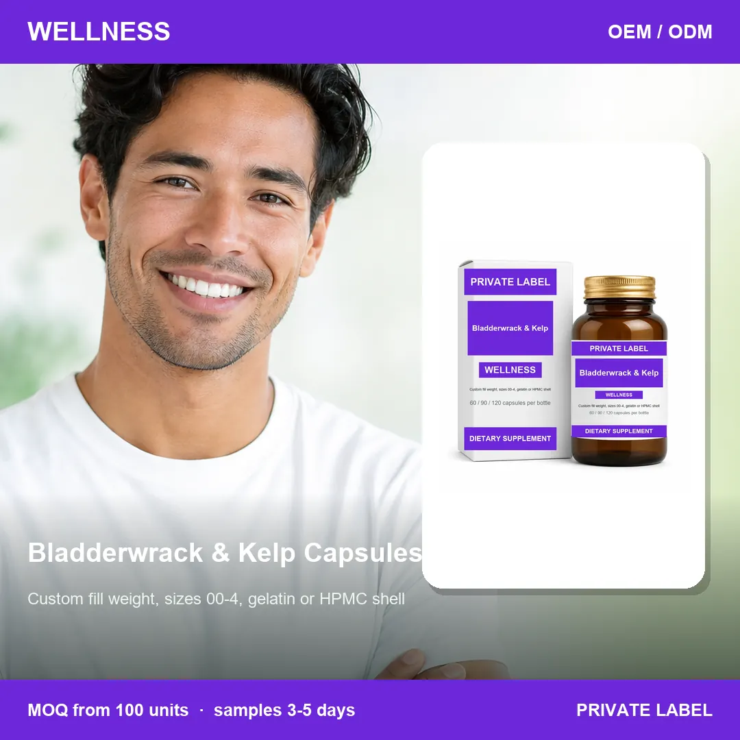 Bladderwrack & Kelp Capsules — private-label supplement, lifestyle scene