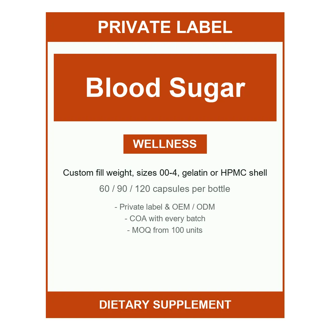 Blood Sugar Complex 20 Active Ingredients — label design detail