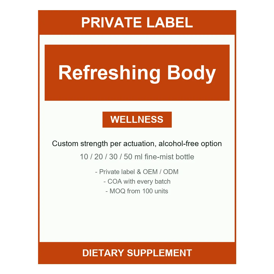 Refreshing Body Spray — label design detail