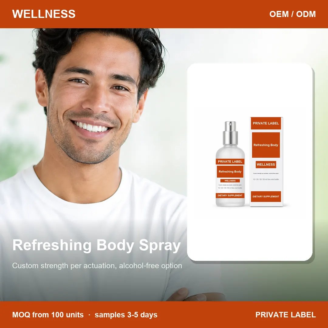 Refreshing Body Spray — private-label supplement, lifestyle scene