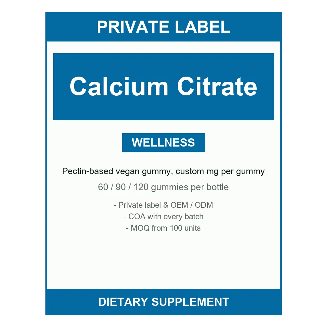 Calcium Citrate Gummies — label design detail