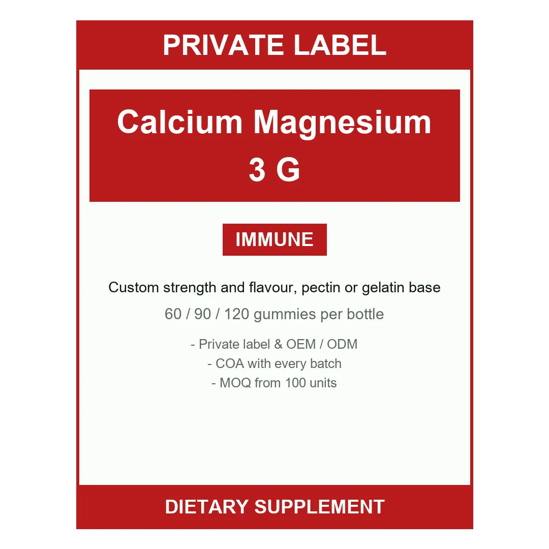 Calcium Magnesium Zinc & Vitamin D3 Gummies — label design detail