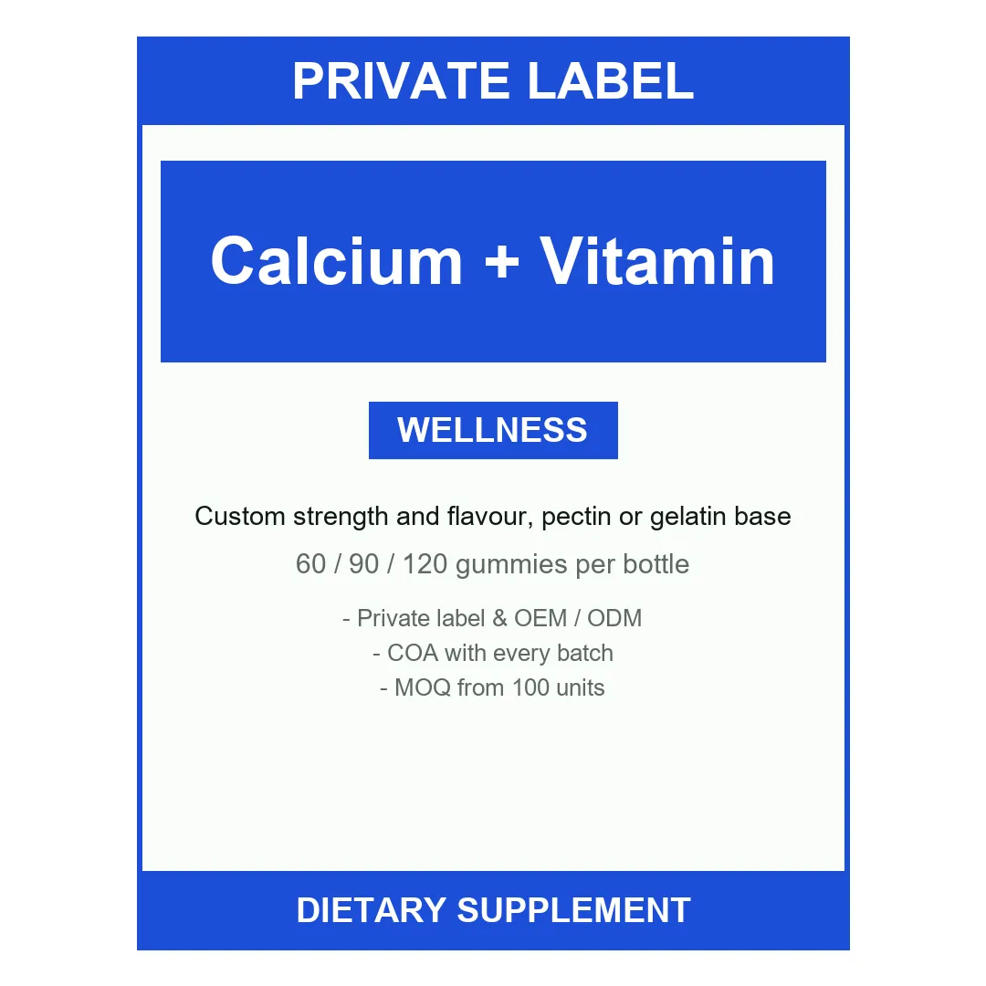 Calcium + Vitamin D Gummies — label design detail