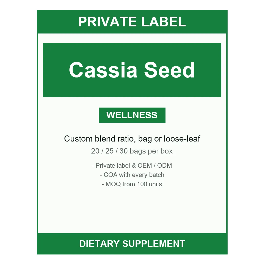Cassia Seed Tea — label design detail