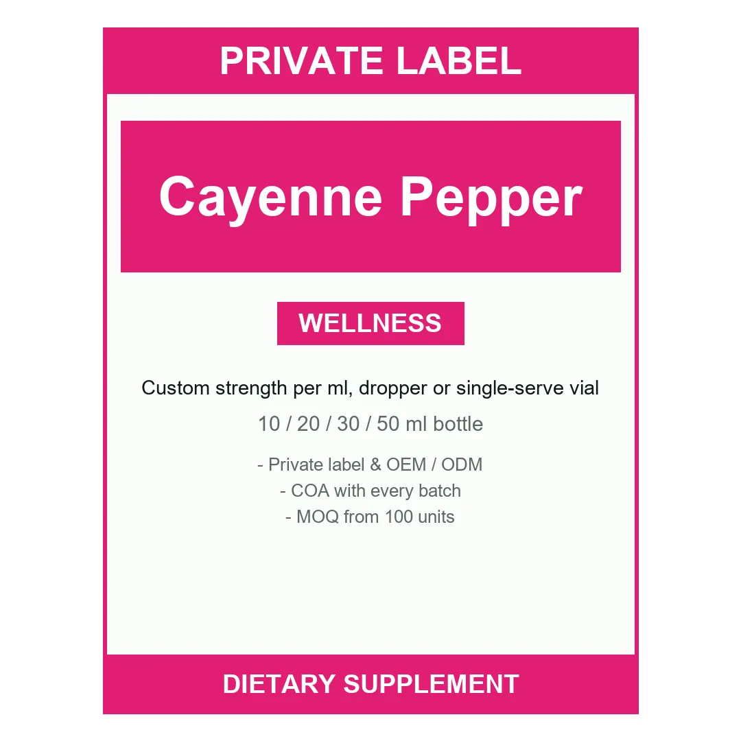 Cayenne Pepper Liquid Drops — label design detail