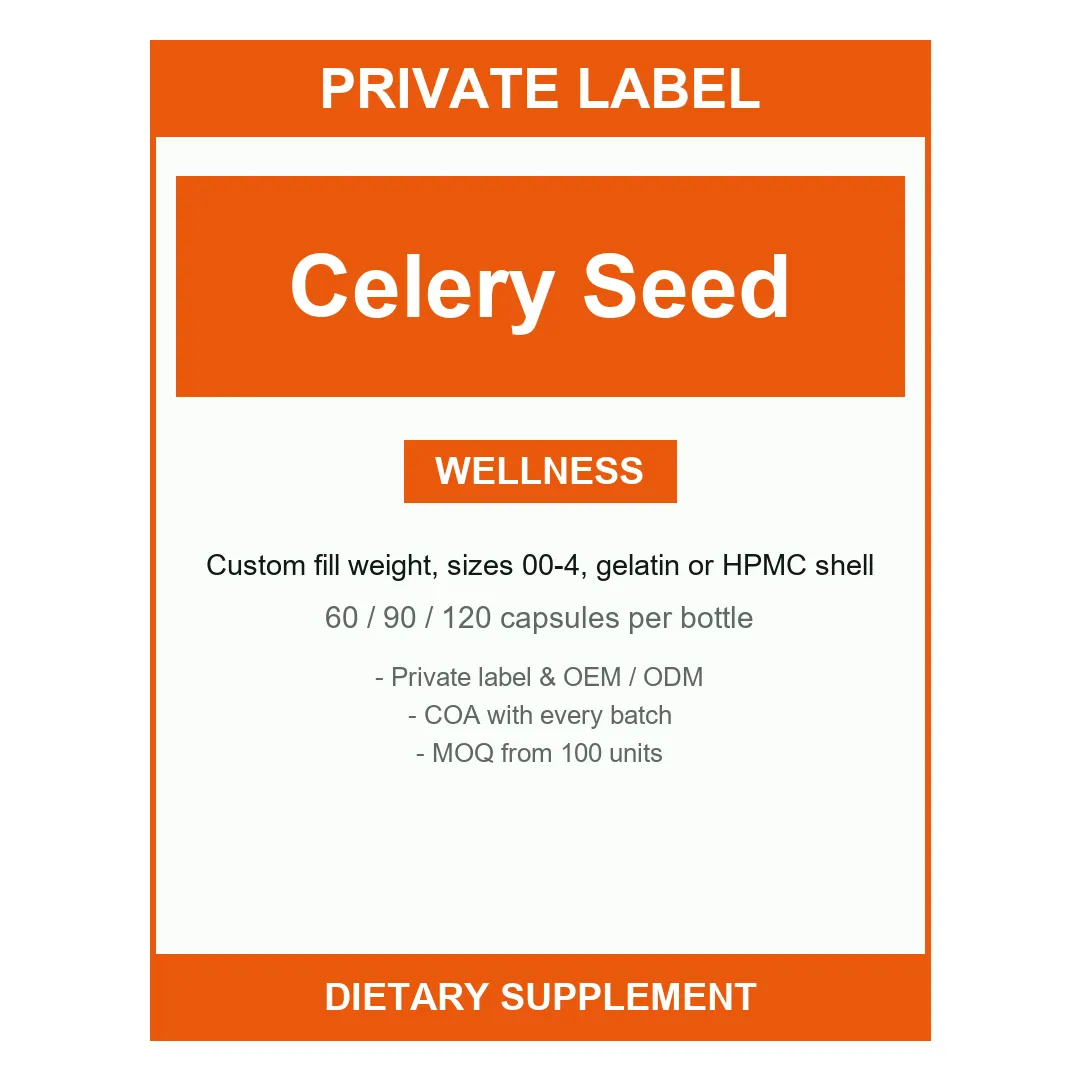 Celery Seed Capsules — label design detail