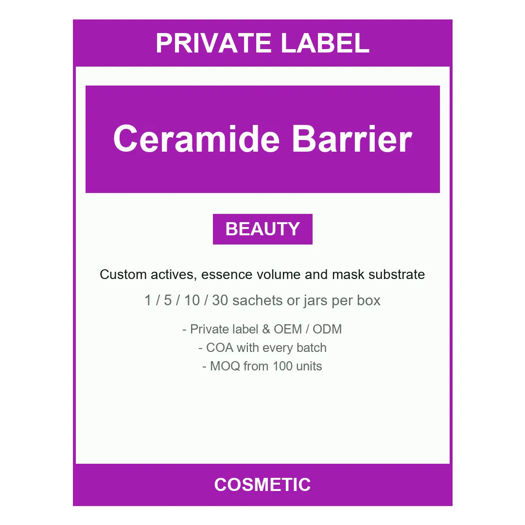 Ceramide Barrier Sheet Mask — label design detail