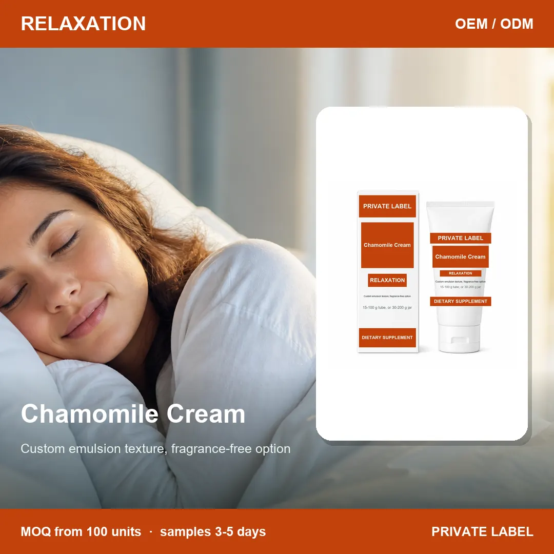 Chamomile Cream — private-label supplement, lifestyle scene