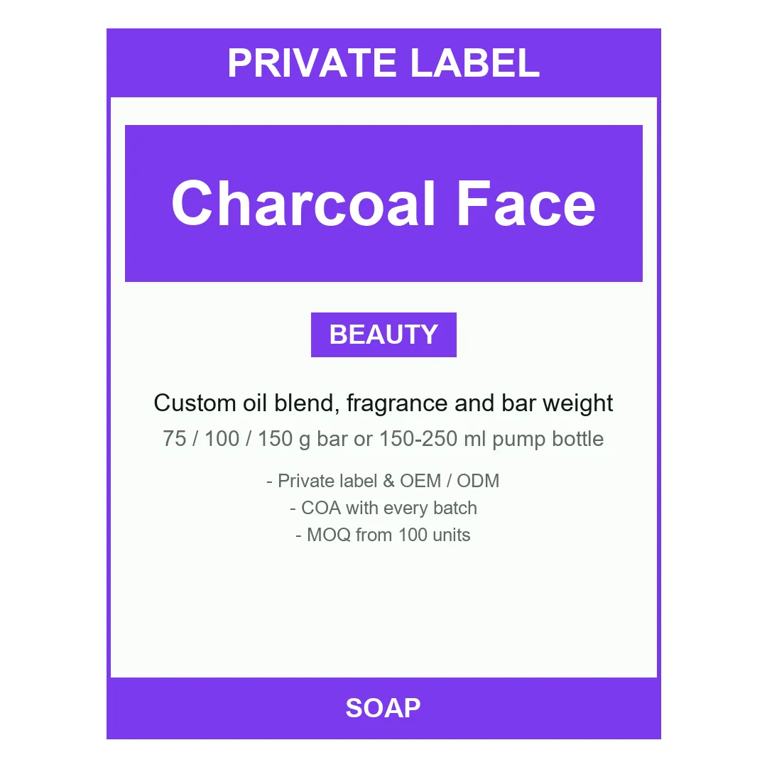 Charcoal Face Cleanser — label design detail