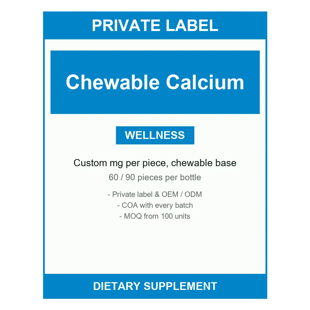 Chewable Calcium Pressed Candy — label design detail