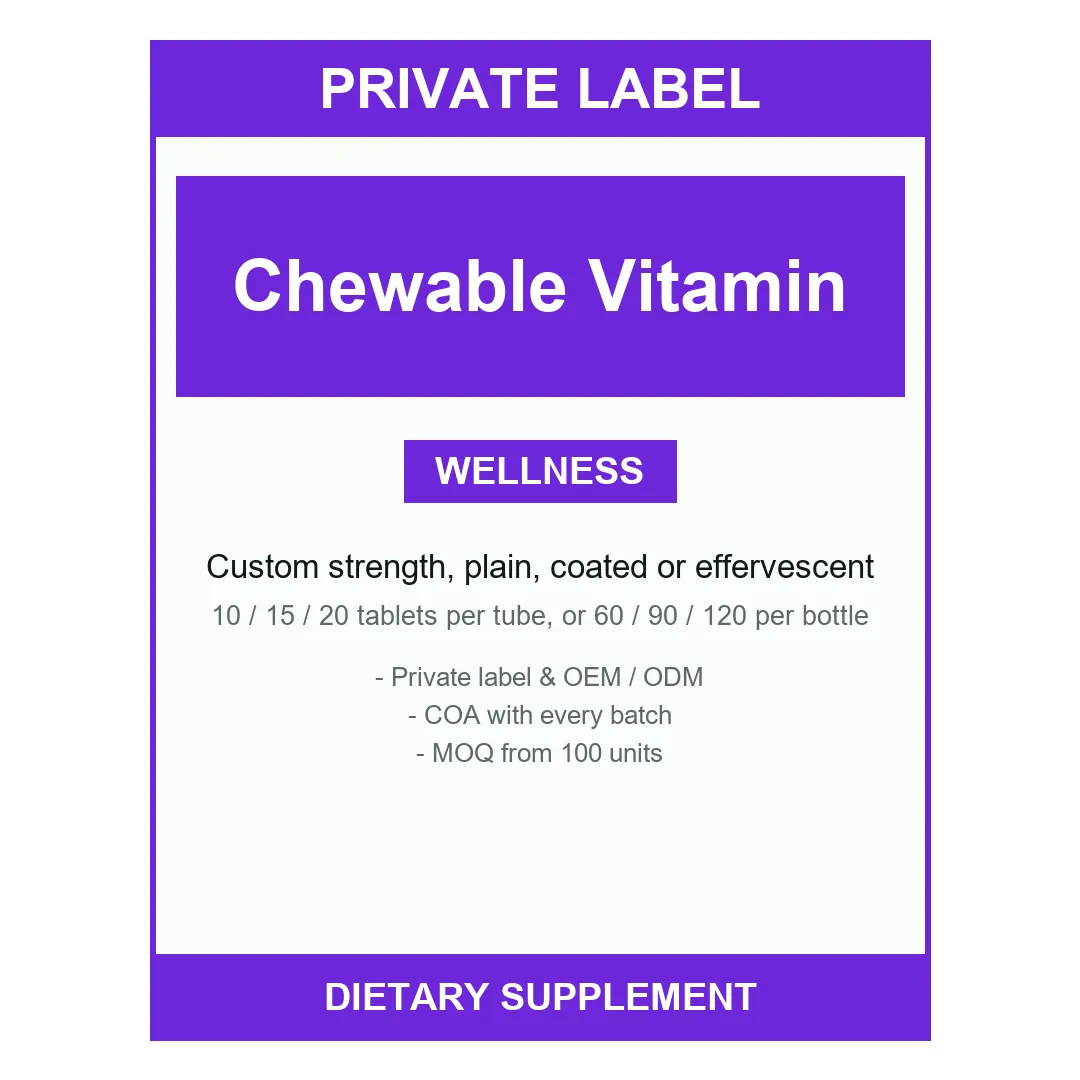 Chewable Vitamin C Tablets — label design detail