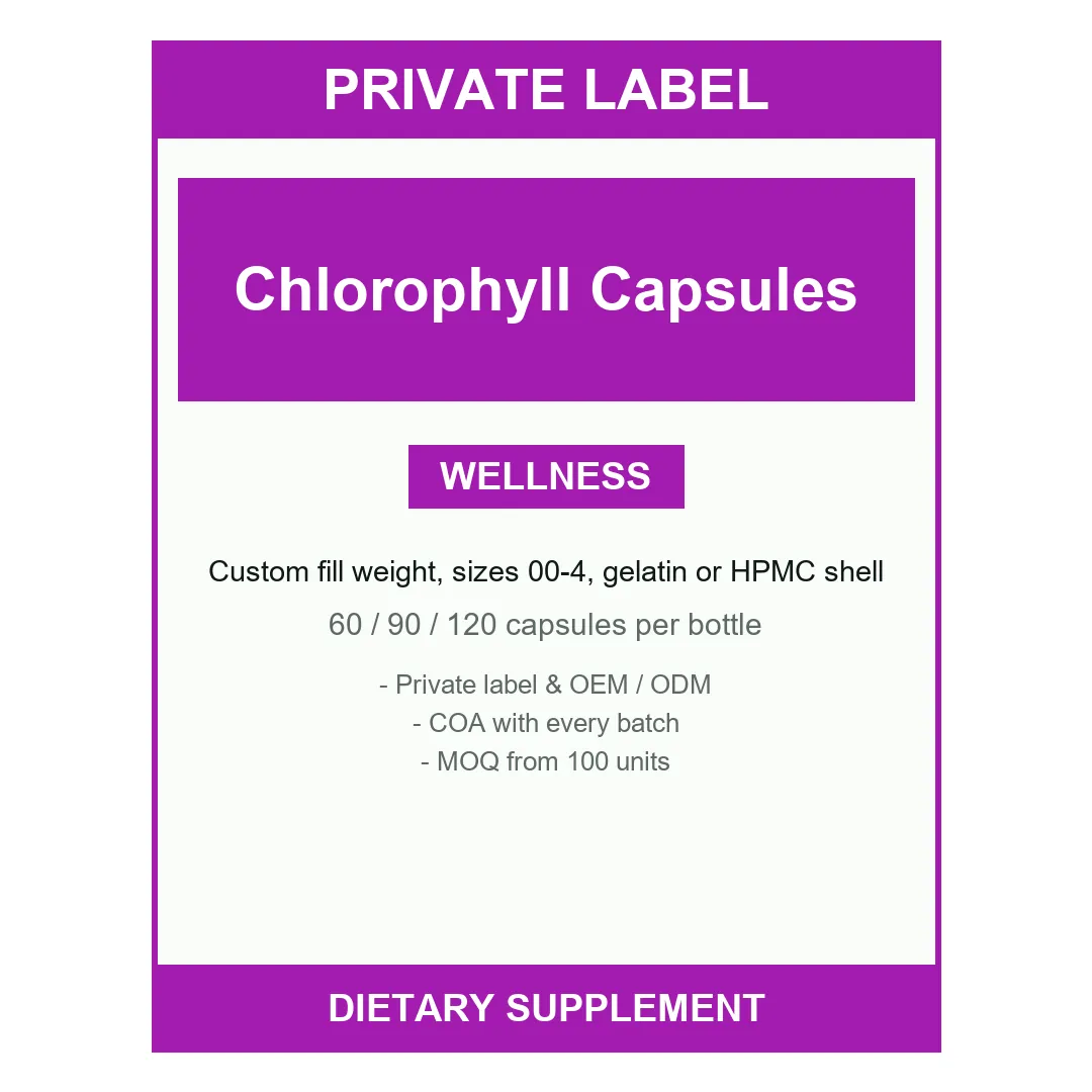 Chlorophyll Capsules — label design detail