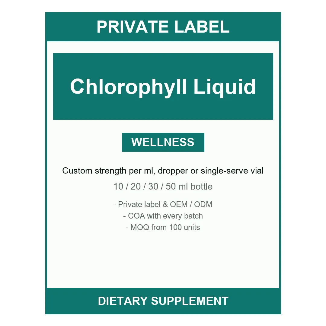 Chlorophyll Liquid Drops — label design detail
