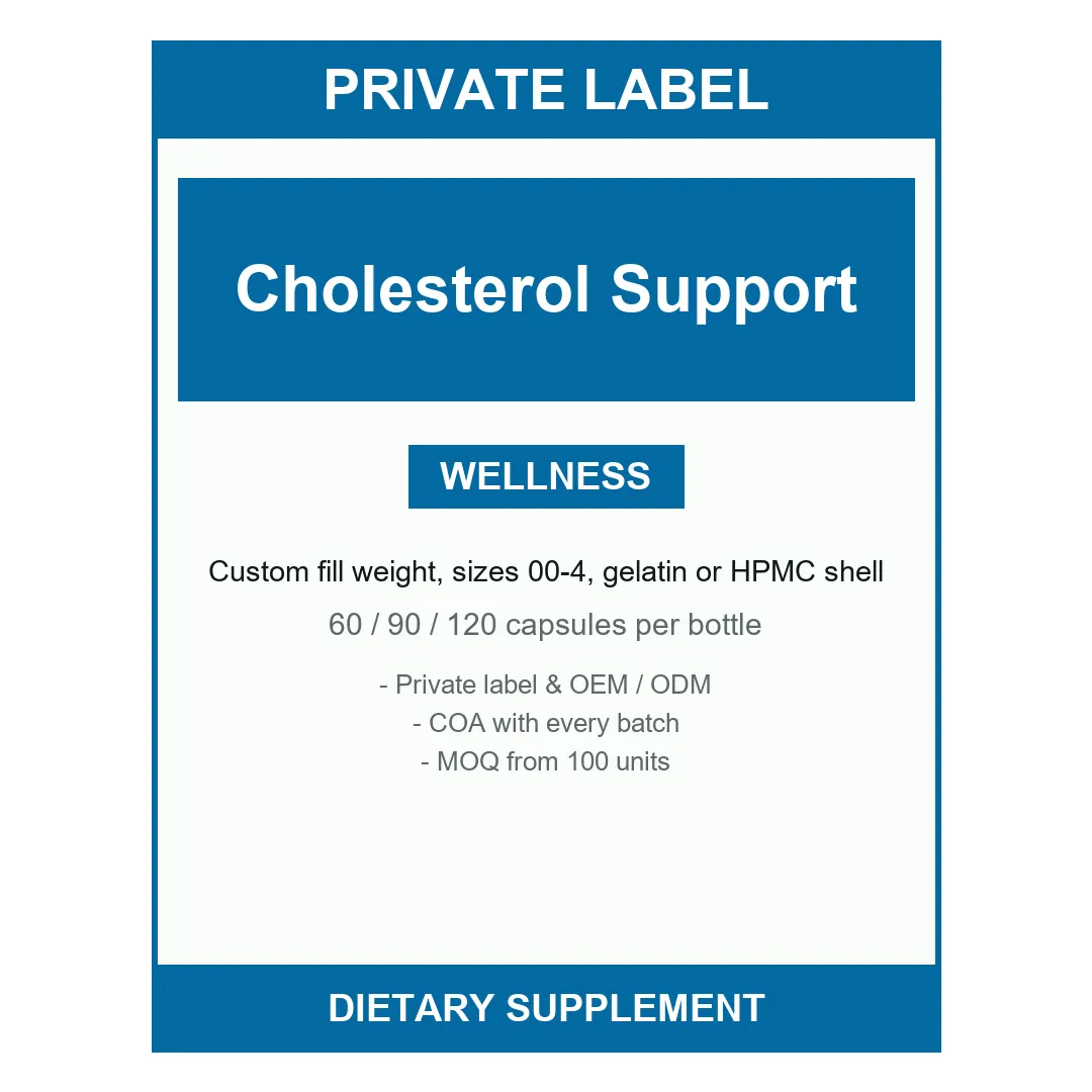 Cholesterol Support Capsules — label design detail