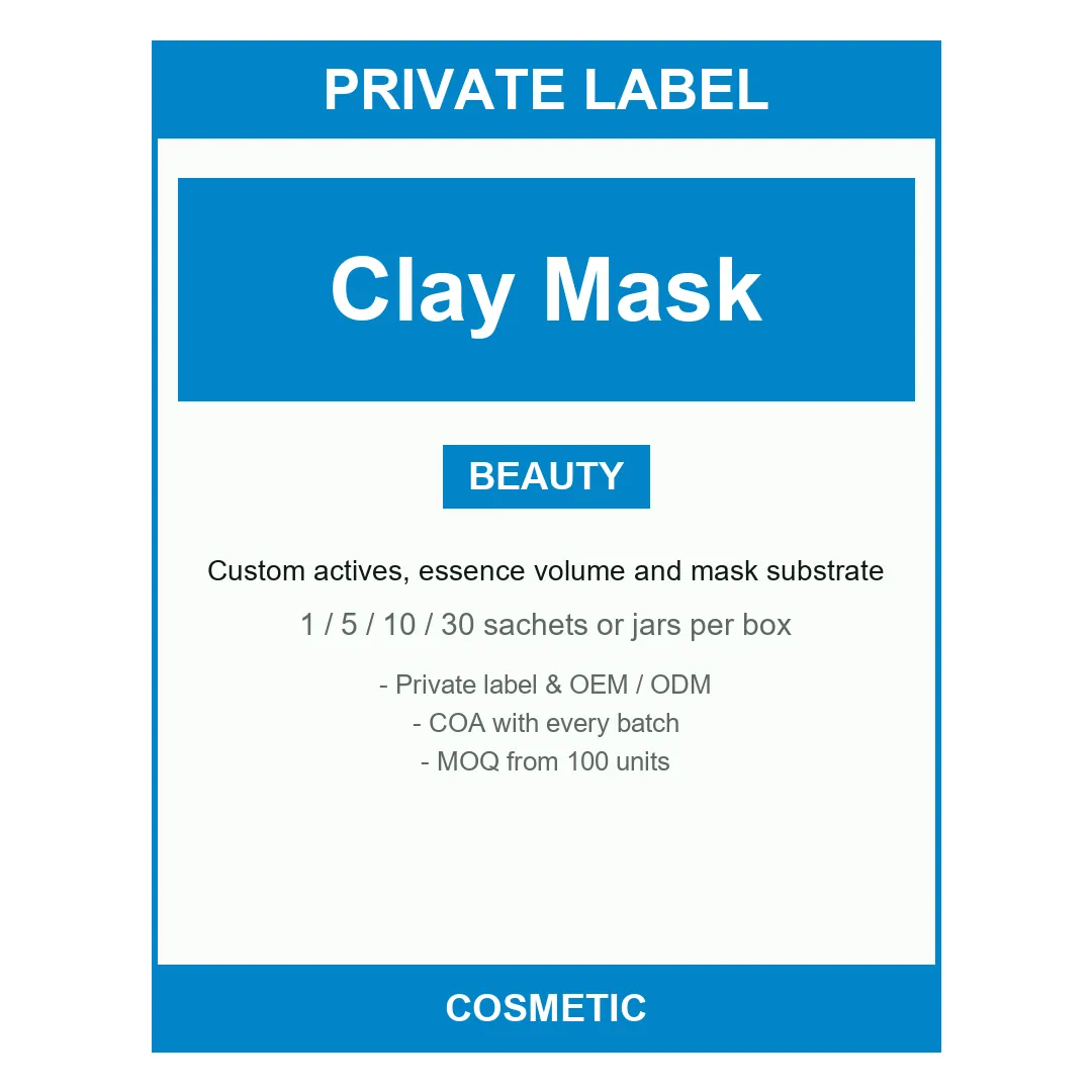 Clay Mask Powder Blend — label design detail