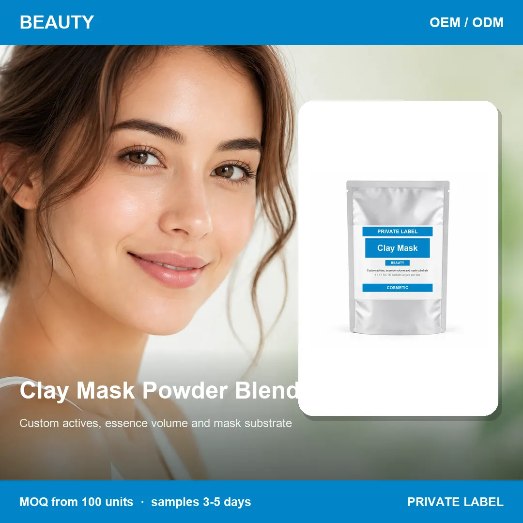 Clay Mask Powder Blend — private-label supplement, lifestyle scene