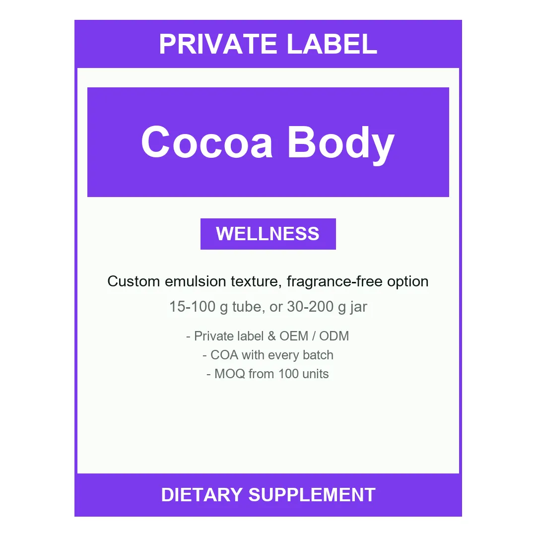 Cocoa Body Butter — label design detail