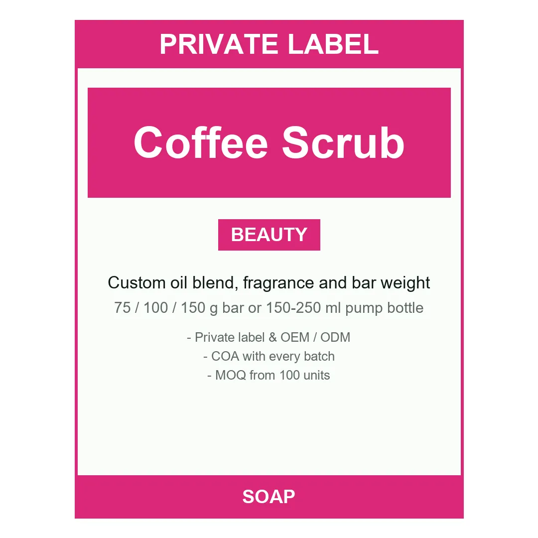 Coffee Scrub Soap Bar — label design detail