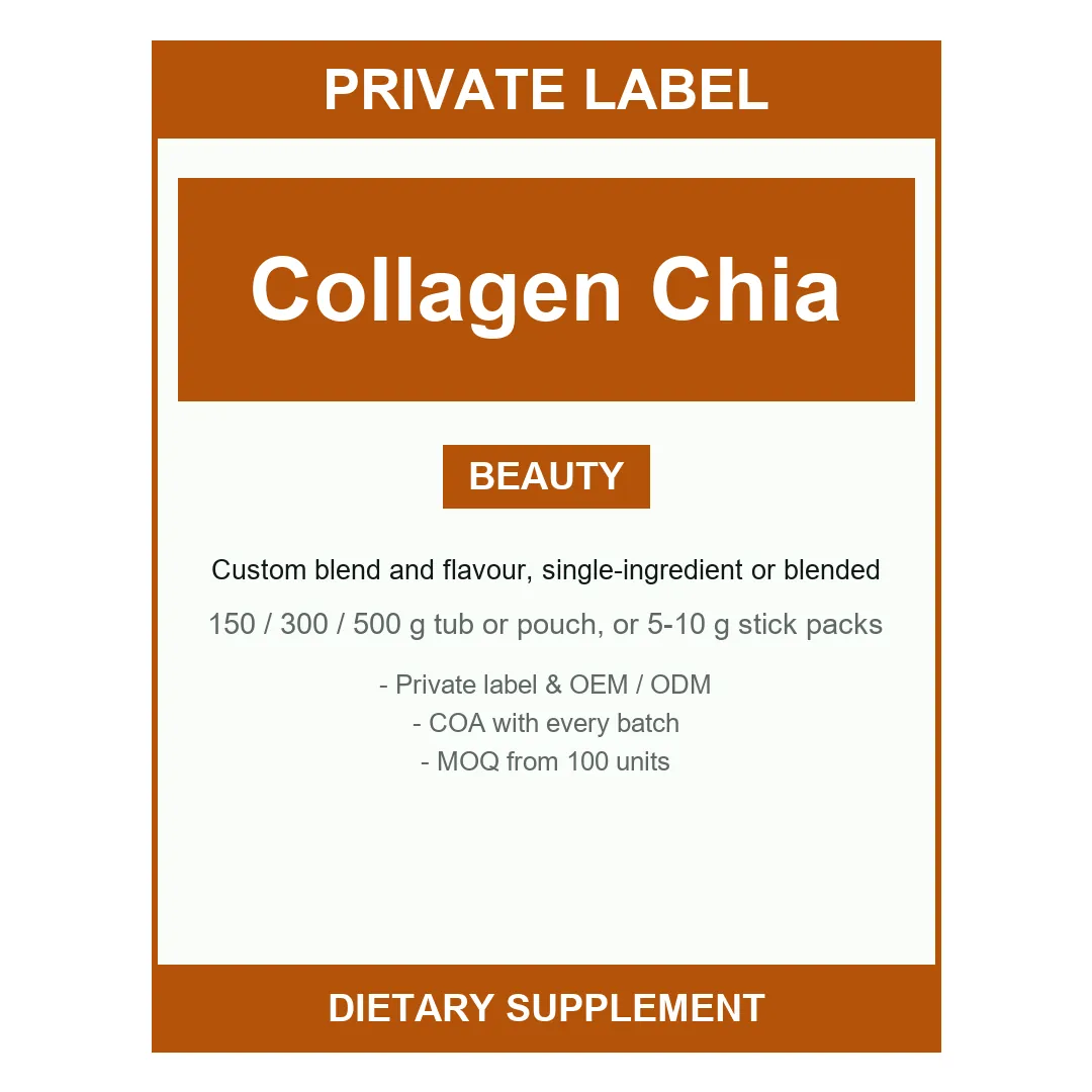 Collagen Chia Coffee Mix — label design detail