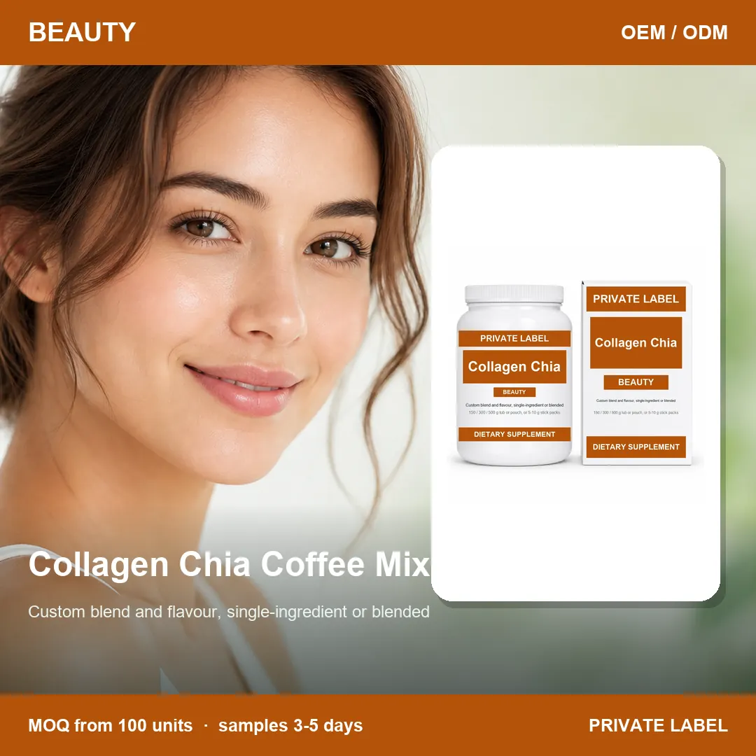 Collagen Chia Coffee Mix — private-label supplement, lifestyle scene