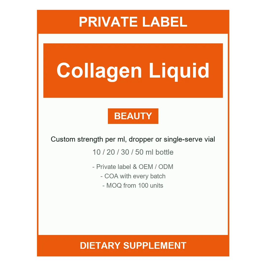 Collagen Liquid Drops Type I II III V X — label design detail
