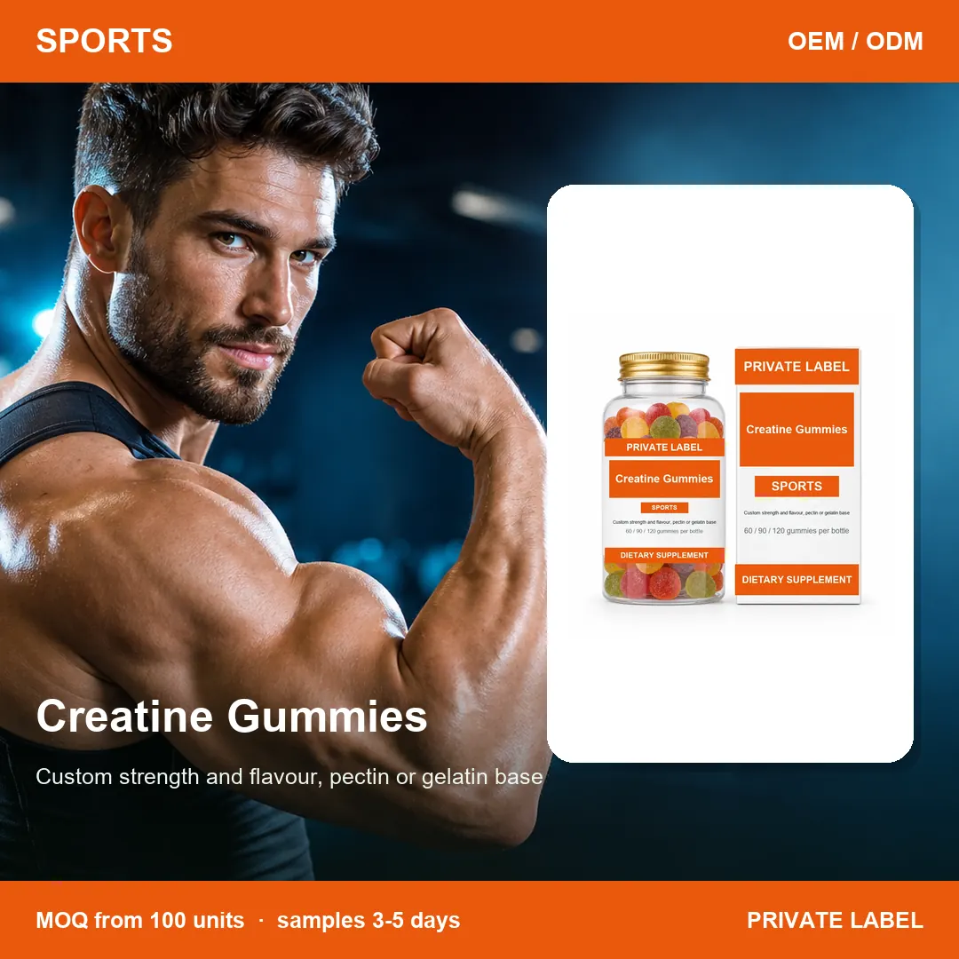 Creatine Gummies — private-label supplement, lifestyle scene